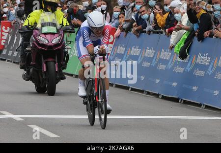 ©Laurent Lairys/MAXPPP - Benjamin Thomas Groupama - FDJ during the French championship 2020, Men's Elite Time Trial, on August 21, 2020 in Grand-Champ, France - Photo Laurent Lairys / MAXPPP Stock Photo