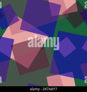 Abstract seamless pattern of randomly arranged overlapping transparent rectangles,squares of various tones on motley background.Layering effect.For fa Stock Photo