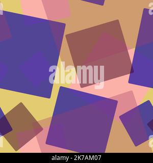 Abstract seamless pattern of randomly arranged overlapping transparent rectangles,squares of various tones on motley background.Layering effect.For fa Stock Photo