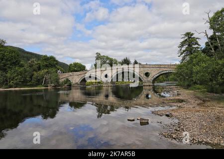 Kenmore Bridge over River Tay Scotland Scotland August 2021 Stock Photo