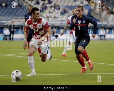 ©PHOTOPQR/LE PARISIEN/Olivier Lejeune ; SAINT DENIS ; 08/09/2020 ; FRANCE / CROATIE / LIGUE DES NATIONS STADE DE FRANCE GRIEZMANN 08/09/2020; SAINT DENIS 08.09.2020 sport - football, UEFA, League of Nations, Stade de France, group C, second day, FRANCE CROATIA Stock Photo