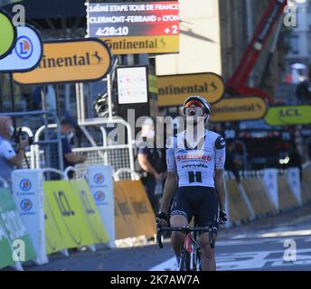 ©PHOTOPQR/LE PROGRES/Philippe TRIAS - 12/09/2020 - 14ème étape du tour, Lyon, 12 septembre 2020. -Kragh Andersen s'impose sur la 14ème étape du tour. - 2020/09/12. Tour de France, stage 14. Stock Photo