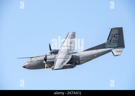 Arnaud BEINAT/Maxppp. 2020/09/11, Orléans, France. Avion cargo Transall spécialement décoré Durant la journée anniversaire des 75 ans de l'escadron de transport de l armée de l'air Poitou qui appartient au commandement des opérations spéciales. Stock Photo