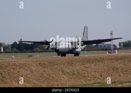 Arnaud BEINAT/Maxppp. 2020/09/11, Orléans, France. Avion cargo Transall spécialement décoré Durant la journée anniversaire des 75 ans de l'escadron de transport de l armée de l'air Poitou qui appartient au commandement des opérations spéciales. Stock Photo