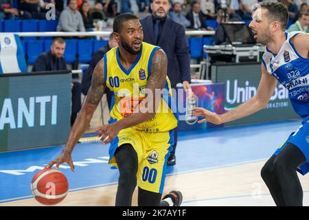 Brixia, Italy. 16th October 2022. Italian A1 Basketball Championship, match between Germani Basket Brescia and Givova Scafati. Stock Photo