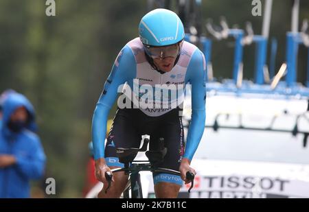 ©Laurent Lairys/MAXPPP - Daniel Martin of Israel Start - UP Nation during the Tour de France 2020, cycling race stage 20, Time Trial, Lure - La Planche des Belles Filles (36,2 km) on September 19, 2020 in Plancher-les-Mines, France - Photo Laurent Lairys / MAXPPP Stock Photo