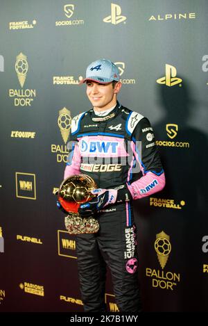 Paris, France. 17th Oct, 2022. Esteban Ocon during the red carpet ceremony of the Ballon d'Or (Golden Ball) France Football 2022 on October 17, 2022 at Theatre du Chatelet in Paris, France - Photo Antoine Massinon/A2M Sport Consulting/DPPI Credit: DPPI Media/Alamy Live News Stock Photo