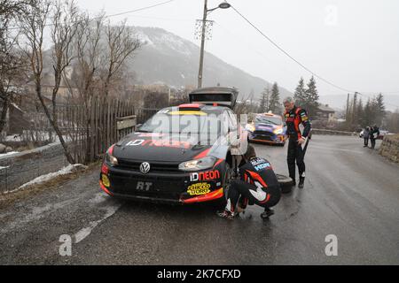 ©PHOTOPQR/LA PROVENCE/DUCLET Stéphane ; Sélonnet ; 23/01/2021 ; Rallye de Monté Carlo 2021. Spéciale La Bréole Selonnet The 2021 Monte Carlo Rally jan 23, 2021  Stock Photo