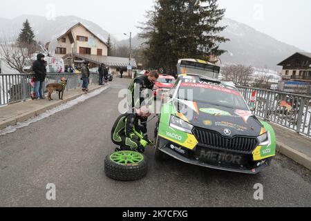 ©PHOTOPQR/LA PROVENCE/DUCLET Stéphane ; Sélonnet ; 23/01/2021 ; Rallye de Monté Carlo 2021. Spéciale La Bréole Selonnet The 2021 Monte Carlo Rally jan 23, 2021  Stock Photo