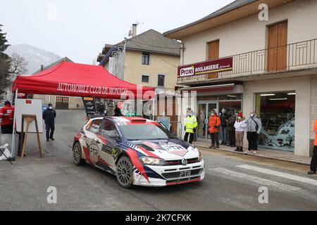 ©PHOTOPQR/LA PROVENCE/DUCLET Stéphane ; Sélonnet ; 23/01/2021 ; Rallye de Monté Carlo 2021. Spéciale La Bréole Selonnet The 2021 Monte Carlo Rally jan 23, 2021  Stock Photo