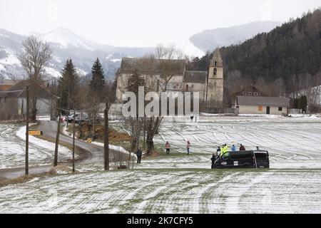 ©PHOTOPQR/LA PROVENCE/DUCLET Stéphane ; Sélonnet ; 23/01/2021 ; Rallye de Monté Carlo 2021. Spéciale La Bréole Selonnet The 2021 Monte Carlo Rally jan 23, 2021  Stock Photo