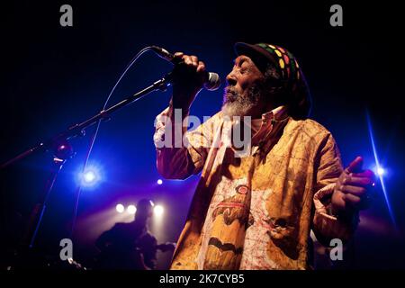 ©Michael Bunel / Le Pictorium/MAXPPP - Michael Bunel / Le Pictorium - 28/11/2013 - France / Paris - Trevor Sutherland alias IJahman ou IJahman Levi, est un chanteur, compositeur et producteur de reggae jamaicain ne le 19 juin 1946 dans la paroisse de Manchester, dans les collines de Christiana. 28 novembre 2013. Paris, France. / 28/11/2013 - France / Paris - Trevor Sutherland aka IJahman or IJahman Levi, is a Jamaican reggae singer, composer and producer born June 19, 1946 in the parish of Manchester in the hills of Christiana. November 28, 2013. Paris, France. Stock Photo