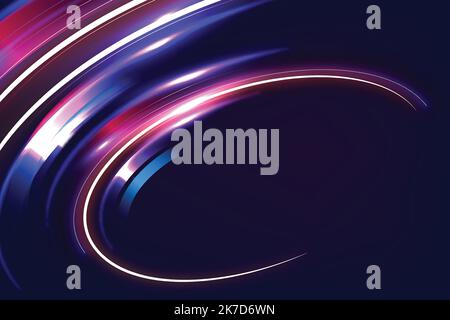 realistic neon lights lines background vector design illustration Stock Vector