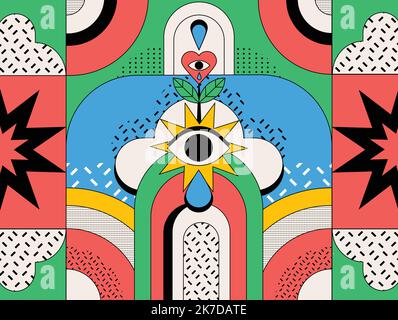 abstract colorful background with different shapes vector design illustration Stock Vector