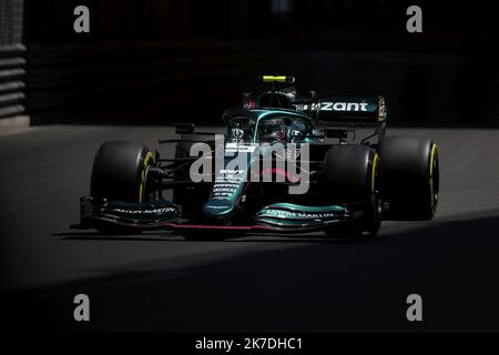 ©PHOTOPQR/NICE MATIN/Jean François Ottonello ; Monaco ; 20/05/2021 ; OTTONELLO JEAN-FRANCOIS - jeudi 20 mai 2021 à Monaco - 78ème Grand Prix de Monaco 2021 - Essais libres - Formule 1 - 5 Sebastian Vettel (Deu) / Aston Martin Cognizant F1 Team May 20th 2021 Tests - Monaco F1 GP Stock Photo