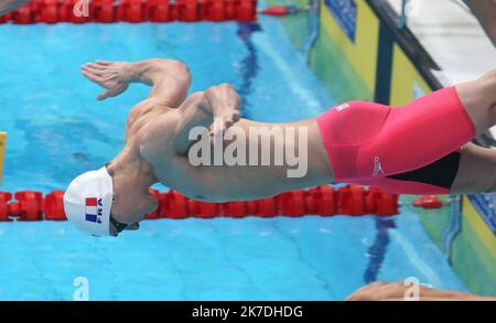 ©Laurent Lairys/MAXPPP - Maxime Gousset of France BUTTERFLY - PRELIMINARY during the 2021 LEN European Championships, Swimming event on May 20, 2021 at Duna Arena in Budapest, Hungary - Photo Laurent Lairys / MAXPPP Stock Photo
