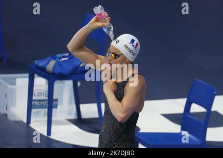 ©Laurent Lairys/MAXPPP - Melanie Henique of France Series 50 m Butterfly during the 2021 LEN European Championships, Swimming event on May 22, 2021 at Duna Arena in Budapest, Hungary - Photo Laurent Lairys / MAXPPP Stock Photo