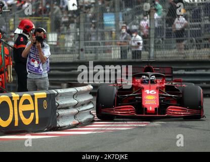 ©PHOTOPQR/NICE MATIN/Jean François Ottonello ; Monaco ; 22/05/2021 ; OTTONELLO JEAN-FRANCOIS - samedi 22 mai à Monaco - 78ème Grand Prix de Monaco - Formule 1 - 16 Charles Leclerc / Scuderia Ferrari Mission Winnow Stock Photo