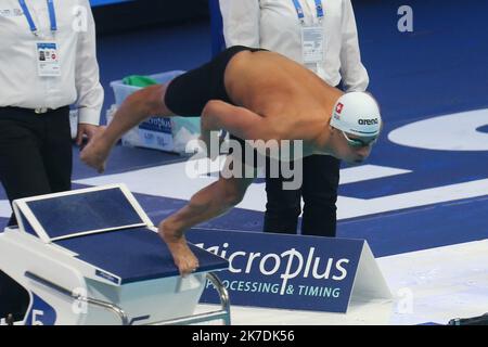 ©Laurent Lairys/MAXPPP - Noe Ponti of Suisse Semi Final 200 m Butterfly during the 2021 LEN European Championships, Swimming event on May 22, 2021 at Duna Arena in Budapest, Hungary - Photo Laurent Lairys / MAXPPP Stock Photo