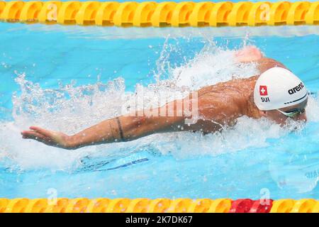 ©Laurent Lairys/MAXPPP - Noe Ponti of Suisse Semi Final 200 m Butterfly during the 2021 LEN European Championships, Swimming event on May 22, 2021 at Duna Arena in Budapest, Hungary - Photo Laurent Lairys / MAXPPP Stock Photo