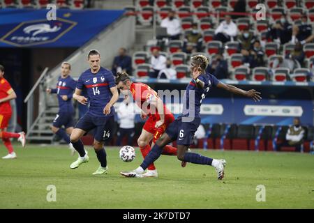 ©PHOTOPQR/LA PROVENCE/SPEICH Frédéric ; Nice ; 02/06/2021 ; Football Coupe d'Europe des Nations UEFA Euro 2020 match de preparation France - Pays de Galle au stade Allianz Arena Friendly match between France and Wales at the Allianz Riviera stadium in Nice on Wednesday 2 June 2021  Stock Photo