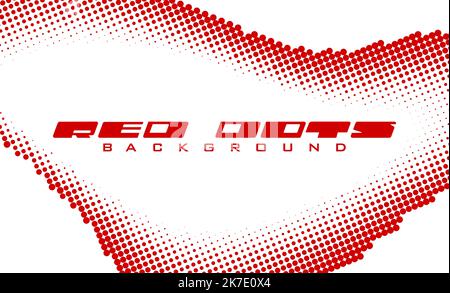 Simple abstract background by red dots with halftone effect. Vector graphic pattern Stock Vector