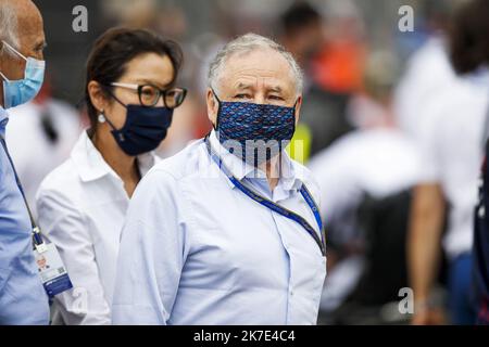 Jean Todt (FRA, FIA President) with his wife Michelle Yeoh, F1 Grand Prix of France at Circuit Paul Ricard on June 20, 2021 in Le Castellet, France. (Photo by HOCH ZWEI) Stock Photo