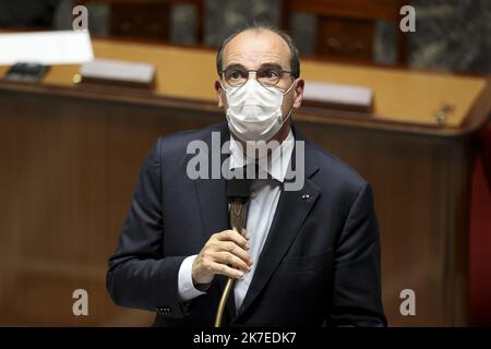 ©Sebastien Muylaert/MAXPPP - Jean Castex Premier Ministre lors des questions au gouvernement dans l'hemicycle de l'Assemblee Nationale. Paris, 20.07.2021 france paris the senate July 20 2021  Stock Photo