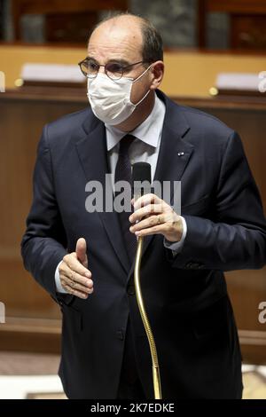 ©Sebastien Muylaert/MAXPPP - Jean Castex Premier Ministre lors des questions au gouvernement dans l'hemicycle de l'Assemblee Nationale. Paris, 20.07.2021 france paris the senate July 20 2021  Stock Photo