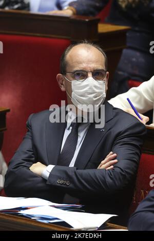 ©Sebastien Muylaert/MAXPPP - Jean Castex Premier Ministre lors des questions au gouvernement dans l'hemicycle de l'Assemblee Nationale. Paris, 20.07.2021 france paris the senate July 20 2021  Stock Photo