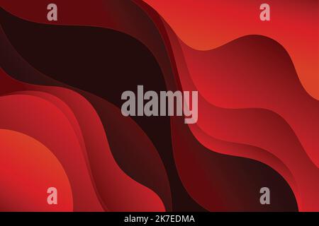 paper style wavy red background vector design illustration Stock Vector