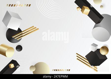 Geometric plexus pattern digital 3d shapes 3 vertical gradient color banners with text blocks isolated vector illustration Stock Vector