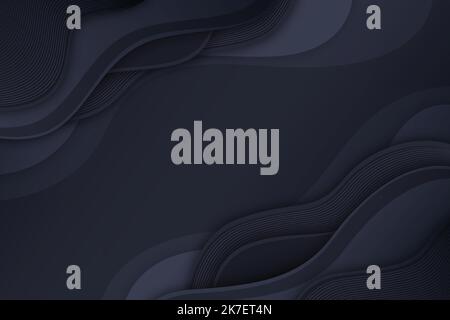 gradient black background with wavy lines vector design illustration Stock Vector