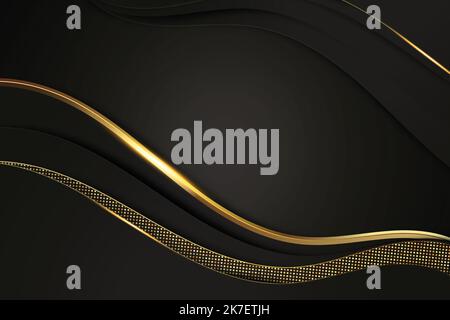 gradient black background with wavy lines vector design illustration Stock Vector