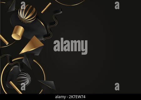 gradient black background with realistic elements vector design illustration Stock Vector
