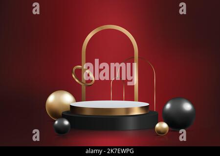 gradient black background with realistic elements vector design illustration Stock Vector