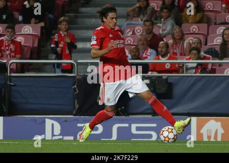 ©Laurent Lairys/MAXPPP - Darwin Núñez of Benfica during the UEFA Champions League, Group Stage, Group E football match between SL Benfica and FC Barcelona on September 29, 2021 at Stade de Luz, Lisbon, Portugal - Photo Laurent Lairys / MAXPPP Stock Photo