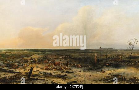 ©Active Museu/MAXPPP - ActiveMuseum 0000216.jpg / Bataille de la Moskowa - Jean-Charles Langlois - / Jean-Charles Langlois / Peinture Active Museum / Le Pictorium Academic art ,Armament ,Army ,Battle ,battlefield ,Cannon ,Death ,Fighting ,Heavy weapon ,Horizontal ,Horse ,Horseman ,Infantry ,Infantryman ,Injured ,Injury ,Military ,Military uniform ,Offensive ,Soldier ,Troops ,Uniform ,War ,Weapon ,Eastern Europe ,Europe ,Moscow ,Russia ,Jean-Charles Langlois ,Painting ,  Stock Photo