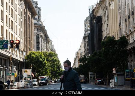 ©Alejo Manuel Avila/ Le Pictorium/MAXPPP - La vie dans les rues de la ville de Buenos Aires pendant la pandemie de coronavirus. Stock Photo