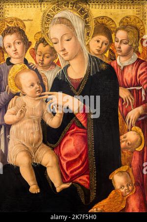 Matteo de Giovanni - Madonna and Child with Angels and Saints Stock ...