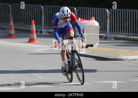 ©Laurent Lairys/MAXPPP - VAN DEN BERG Lars of Groupama - FDJ during the Grand Prix du Morbihan 2021, Cycling event on October 16, 2021 in Grand-Champ, France - Photo Laurent Lairys / MAXPPP Stock Photo