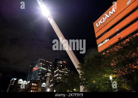 ©Michael Bunel / Le Pictorium/MAXPPP - illustration de l'universite du quebec a montreal de nuit (UQAM). 30 septembre 2021. Montreal. Canada. Stock Photo