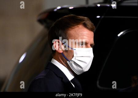 ©Julien Mattia / Le Pictorium/MAXPPP - le President Emmanuel Macron recevait au Palais de l'Elysee pour diner la Vice-Presidente des Etats-Unis d'Amerique, Kamala Haris, le 10 Novembre 2021 Stock Photo