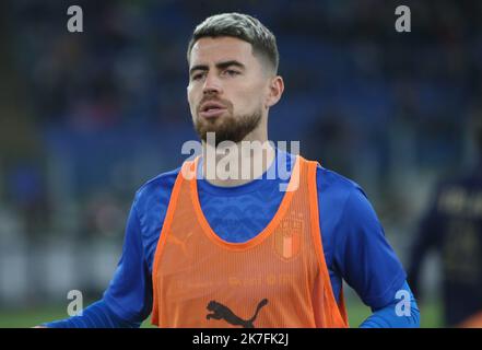 ©Laurent Lairys/MAXPPP - Jorginho of Italy during the FIFA World Cup 2022, Qualifiers Group C football match between Italy and Switzerland on November 12, 2021 at Stadio Olimpico in Rome, Italy - Photo Laurent Lairys /MAXPPP Stock Photo