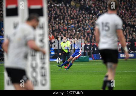 ©PHOTOPQR/VOIX DU NORD/PIERRE ROUANET ; 20/11/2021 ; 20/11/2021. Rugby, tournée d'automne (Autumn Nations Series), France (XV de France) - Nouvelle-Zélande (All Blacks), au Stade de France, Paris Saint-Denis. Jaminet. PHOTO PIERRE ROUANET LA VOIX DU NORD - Saint Denis, France, nov 20th 2021. Rugby France vs New Zealand Stock Photo