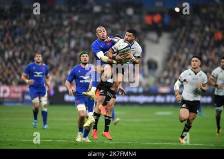 ©PHOTOPQR/VOIX DU NORD/PIERRE ROUANET ; 20/11/2021 ; 20/11/2021. Rugby, tournée d'automne (Autumn Nations Series), France (XV de France) - Nouvelle-Zélande (All Blacks), au Stade de France, Paris Saint-Denis. Fickou. PHOTO PIERRE ROUANET LA VOIX DU NORD - Saint Denis, France, nov 20th 2021. Rugby France vs New Zealand Stock Photo