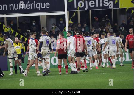 Thierry LARRET / Maxppp. Rugby Champions Cup : ASM Clermont Auvergne vs Ulster Rugby. Stade Marcel Michelin, Clermont-Ferrand (63), le 11 decembre 2021. Stock Photo