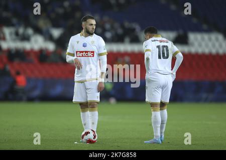 ©Sebastien Muylaert/MAXPPP - Amine Gouiri of OGC Nice during the French Cup match between Paris Saint Germain and OGC Nice in Paris, France. 31.01.2022 Stock Photo