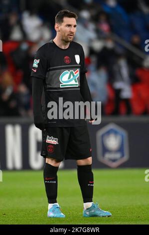 ©Julien Mattia / Le Pictorium/MAXPPP - Julien Mattia / Le Pictorium - 31/01/2022 - France / Ile-de-France / Paris - Lionel Messi lors de OGC Nice - Paris Saint Germain pour les 8eme de Finale de la Coupe de France au Parc des Princes, le 31 Janvier 2022. / 31/01/2022 - France / Ile-de-France (region) / Paris - Lionel Messi during the OGC Nice - Paris Saint Germain for the 8th round of the French Cup at the Parc des Princes on January 31, 2022. Stock Photo