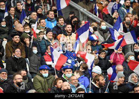 ©PHOTOPQR/VOIX DU NORD/PIERRE ROUANET ; 06/02/2022 ; Saint-Denis, le 06/02/2022. Rugby, Tournoi des Six Nations, premier match. XV de France (FFR) - Italie (Squadra Azzurra, FIR Italia), au Stade de France (Paris). PHOTO PIERRE ROUANET LA VOIX DU NORD Stock Photo